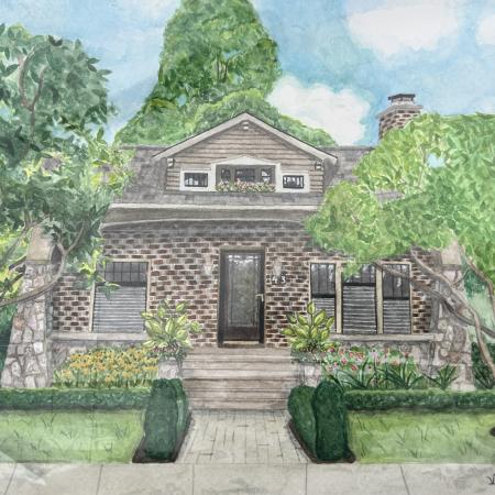 Painting of the Kirchner home from the Home Tour